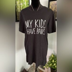 "My Kids Have Paws" Black Bella Canvas Short Sleeve Tee Size M